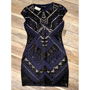 NEW! Navy Silver Black Express Dress